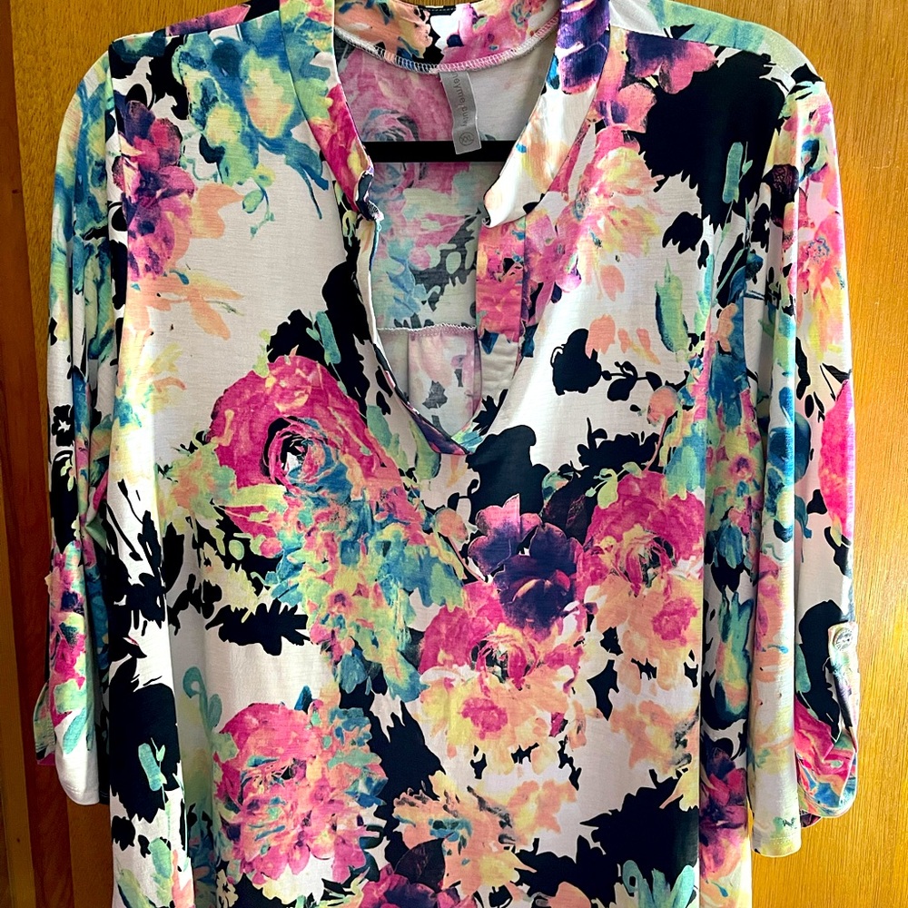 Plus Size, Floral Tunic Size 2X
